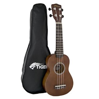 Tiger UKE7-WH - Ukulele soprano per principianti, in legno naturale