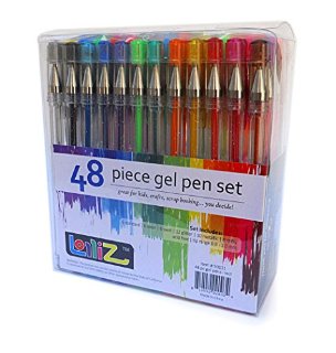 LolliZ Set di 48 penne a sfera a inchiostro gel, multicolore | penne gel colorate