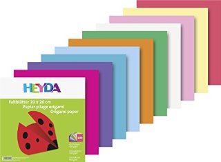 Heyda 204875520 - Carta per origami, 20 x 20 cm, 60 g/mq, 100 fogli, colori assortiti