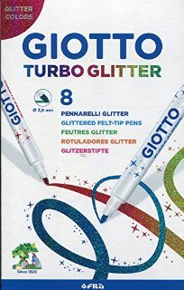 Giotto Turbo Glitter astuccio da 8 pennarelli con inchiostro glitterato
