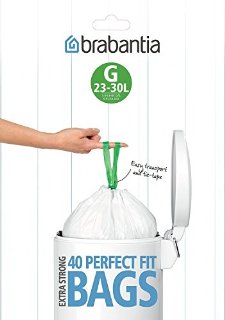 Brabantia PerfectFit Bags G Sacchetti Rifiuti, 30 l, Bianco, Dispenser da 40 Sacchetti