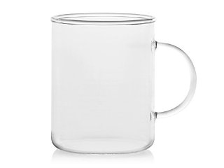 H&H Borosilicato Tazzone Mug in Borosilicato da 40 cl, Trasparente