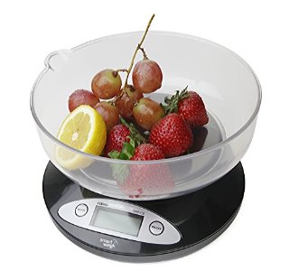 Smart Weigh CSB5KG - Bilancia da cucina digitale con vassoio amovibile, 5.000 g x 1 g, colore: Nero