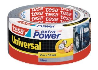 Tesa 56388-00000-12 Extra Power Universal Nastro Telato Americano, 25m:50mm, Grigio