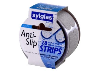 Sylglas ASSCL - Confezione da 28 strisce antiscivolo autoadesive, trasparenti, per bagni e docce