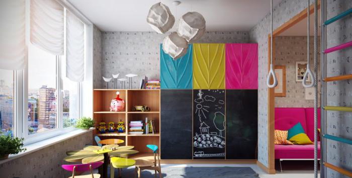 Elegante design a colori di una camera per bambini