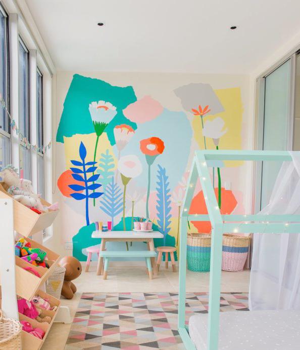 Design luminoso di una camera per bambini in colori pastello # camera per bambini #interni