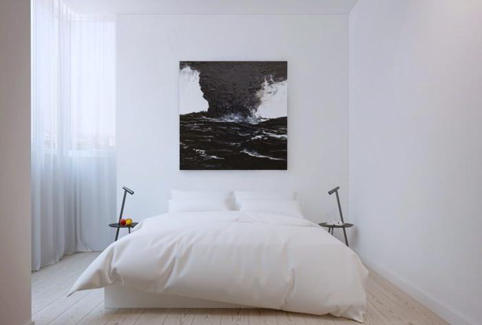 Immagine minimalista sopra il letto