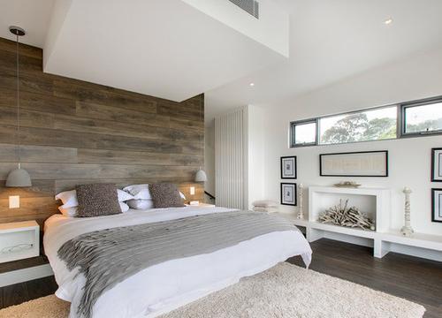 Design minimalista del soffitto della camera da letto