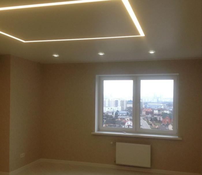 Profilo con striscia LED nel soffitto