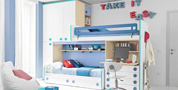 Progetta una camera da letto e un asilo in una stanza
