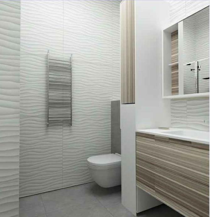 Design minimalista in piastrelle nel bagno