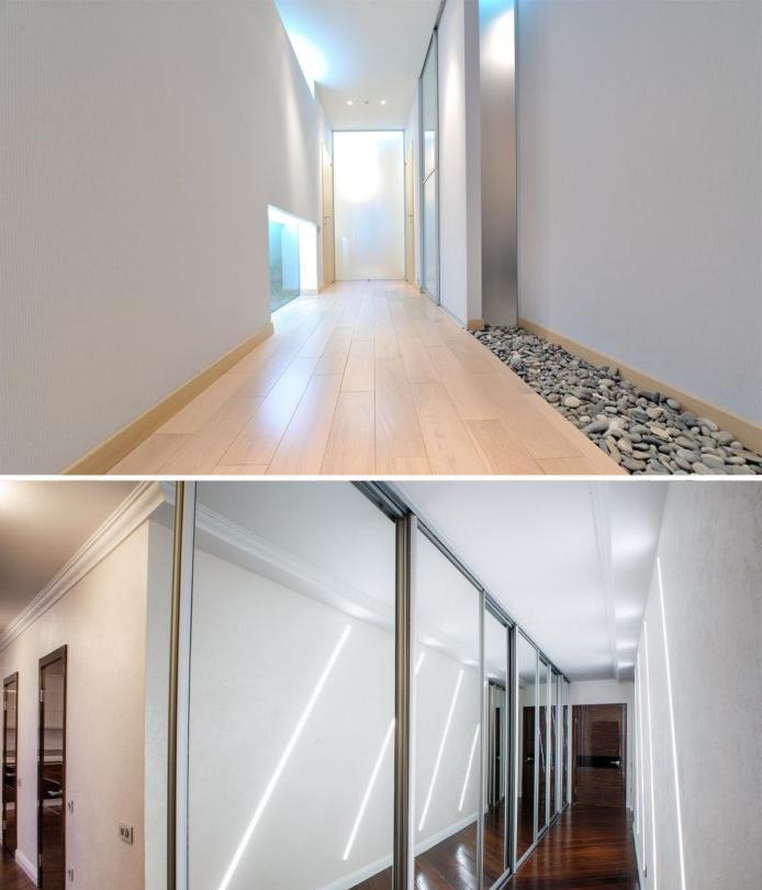 Progettazione del corridoio in un appartamento in stile high-tech - illuminazione #design # corridoio