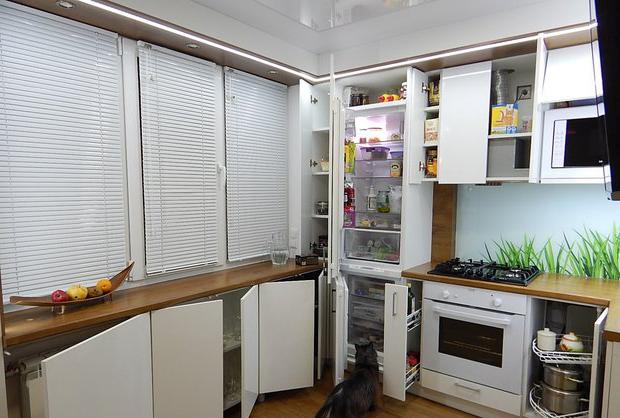 Foto reale del design della cucina a Krusciov