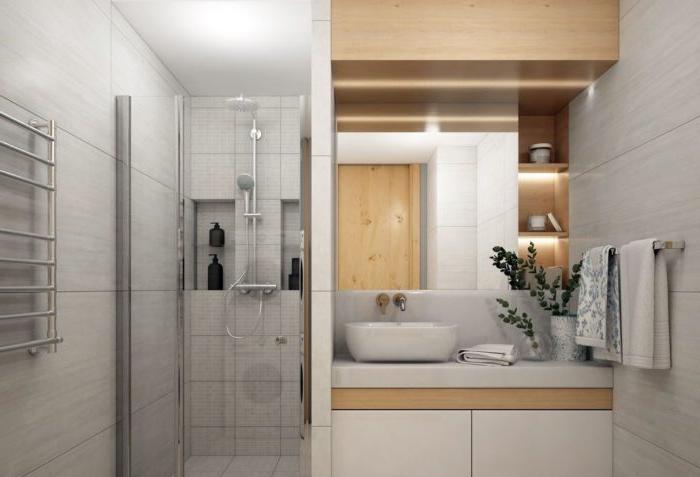 Design del bagno con lavabo e lavabo integrato