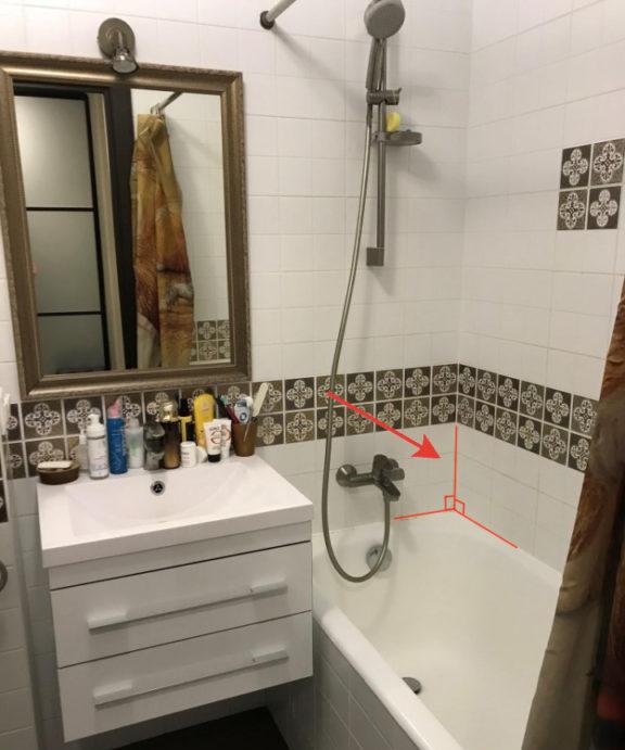 Pareti a stucco nel bagno di Krusciov #designerinterior #bath