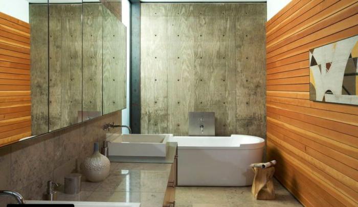 Bagno in legno in stile loft
