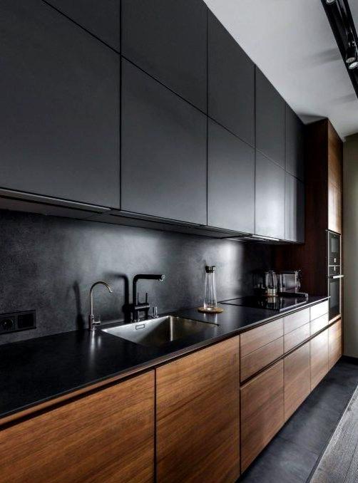 Cucina moderna design in colori scuri