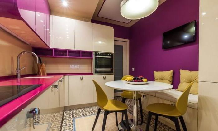 design cucina rosa e bianco 9 m2