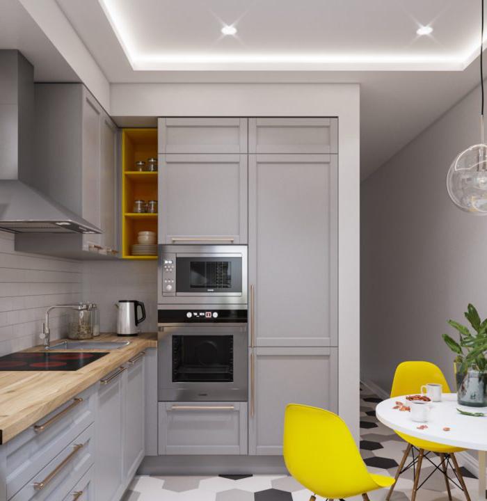 cucina design 9 m2 in una casa a pannelli